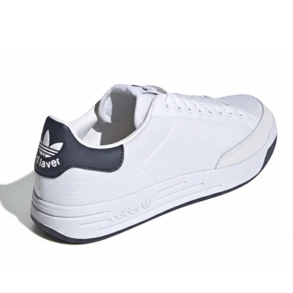 Men’s Adidas Rod Laver White and Blue Sneakers - Picture 4 of 14